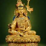 Guru Rinpoche (莲花生大师) Gold-Finish Statue – Protection & Wisdom · 21 cm