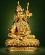 Guru Rinpoche (莲花生大师) Gold-Finish Statue – Protection & Wisdom · 21 cm