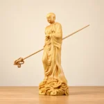 Ksitigarbha (地藏王菩萨) Standing Boxwood Statue – Compassion & Protection · 15 cm - Image 2