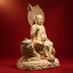 Ksitigarbha (地藏王菩萨) Hinoki Wood Lion Statue – Compassion & Protection · 32 cm - Image 3