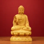 Shakyamuni Buddha (释迦牟尼佛) Boxwood Statue – Peace & Wisdom · 10 cm