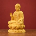 Shakyamuni Buddha (释迦牟尼佛) Boxwood Statue – Peace & Wisdom · 10 cm - Image 2