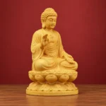 Shakyamuni Buddha (释迦牟尼佛) Boxwood Statue – Peace & Wisdom · 10 cm - Image 3