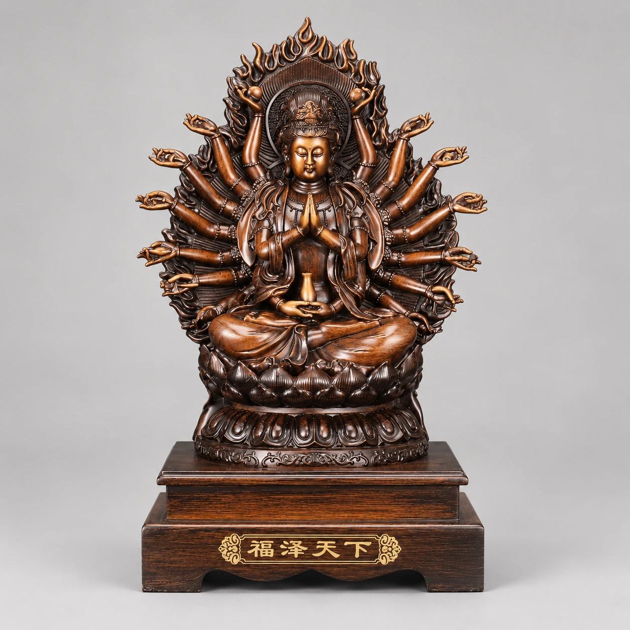 NEXT018_01 Thousand-Hand Guanyin (千手观音) Resin Statue – Compassion & Protection · 28 cm - Image 1