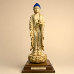 Amitabha Buddha (阿弥陀佛) Hinoki Wood Statue – Peace & Compassion · 38 cm