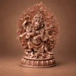 Six-Armed Mahakala (大黑天) Copper Flame-Halo Statue – Protection & Courage · 12 cm