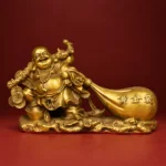 Laughing Buddha (笑佛) Copper Statue – Wealth & Happiness · 13 cm