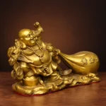 Laughing Buddha (笑佛) Copper Statue – Wealth & Happiness · 13 cm - Image 2