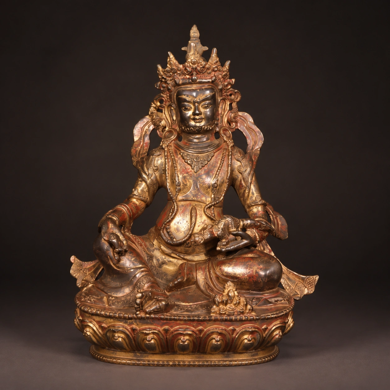 NEXT028_front Vajrasattva (金刚萨埵) Gilded Bronze Statue – Purification & Peace · 20.5 cm - Image 1