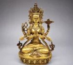 Guanyin (观音菩萨) Four-Armed Copper Statue – Compassion & Protection · 22 cm