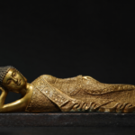 Sleeping Buddha (卧佛) Gold-Plated Copper Statue – Peace & Wisdom · 35 cm Long