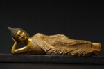 Sleeping Buddha (卧佛) Gold-Plated Copper Statue – Peace & Wisdom · 35 cm Long - Image 2