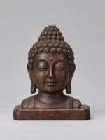 Buddha Head (佛头) Wood Sculpture – Peace & Wisdom · 6 cm