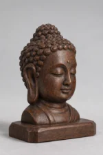 Buddha Head (佛头) Wood Sculpture – Peace & Wisdom · 6 cm - Image 2