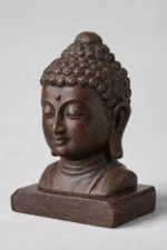 Buddha Head (佛头) Wood Sculpture – Peace & Wisdom · 6 cm - Image 3