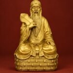 Taishang Laojun (太上老君) Brass Statue – Wisdom, Protection & Taoist Blessings · 19 cm