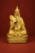 Taishang Laojun (太上老君) Brass Statue – Wisdom, Protection & Taoist Blessings · 19 cm