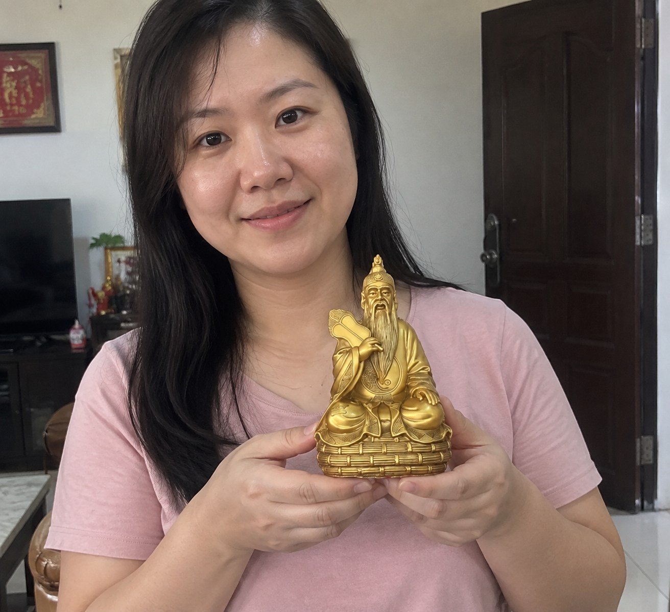 Taishang Laojun 太上老君 brass statue in a Malaysian home