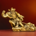 Zhong Kui (钟馗) Copper-Finish Statue – Protection & Courage · 7 cm