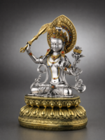 Manjushri (文殊菩萨) Silver-Plated Statue – Wisdom & Clarity · 15 cm - Image 2
