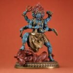 Six-Armed Mahakala (大黑天) Painted Brass Statue – Protection & Courage · 25 cm