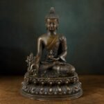 Medicine Buddha (药师佛) Bronze-Finish Statue – Health & Peace · 10 cm