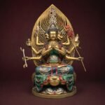 Doumu Yuanjun (斗母娘娘) Painted Copper Statue – Protection & Good Fortune · 39 cm