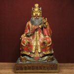 Zhang Tianshi (张天师) Painted Copper Statue – Protection & Courage · 28 cm