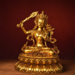 Manjushri (文殊菩萨) Gilded Statue – Wisdom & Focus · 10 cm