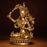 Manjushri (文殊菩萨) Gilded Statue – Wisdom & Focus · 10 cm - Image 2