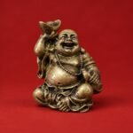 Mini Laughing Buddha (笑佛) Bronze-Colour Resin Statue – Wealth, Prosperity & Good Fortune · 6 cm