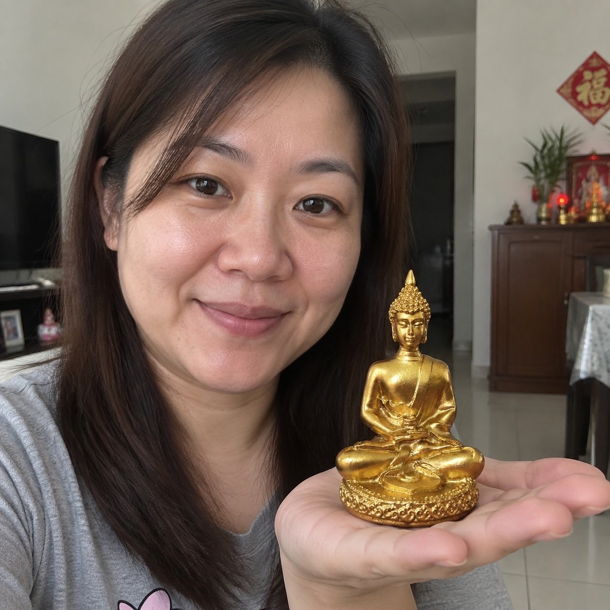 Thai Meditation Buddha 泰式禅修佛 statue in a Malaysian home