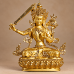 Manjushri (文殊菩萨) Gilded Alloy Statue – Wisdom, Learning & Clear Decisions · 14.5 cm