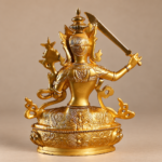 Manjushri (文殊菩萨) Gilded Alloy Statue – Wisdom, Learning & Clear Decisions · 14.5 cm - Image 3