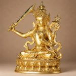 Manjushri (文殊菩萨) Gilded Alloy Statue – Wisdom, Learning & Clear Decisions · 14.5 cm - Image 2