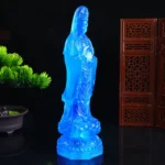Guanyin (观音菩萨) Blue Resin Statue – Compassion, Protection & Peace · 29 cm - Image 2
