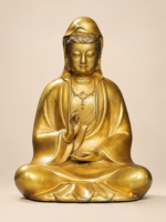 Guanyin (观音菩萨) Gilded Copper Statue – Compassion, Protection & Family Harmony · 28 cm