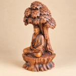 Ru Lai Buddha (如来佛) Under-Tree Boxwood Statue – Peace, Wisdom & Protection · 14.5 cm - Image 4